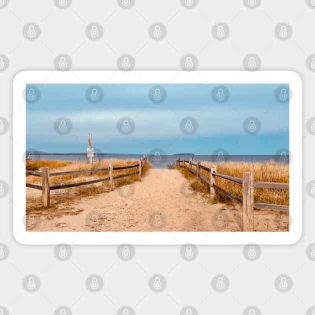 Great Lakes - Beachy love - Pathway to Lake Superior Magnet by aadventures